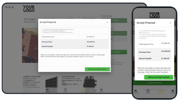 Sign proposals with DocuSign for fast, trusted eSignatures and contracting