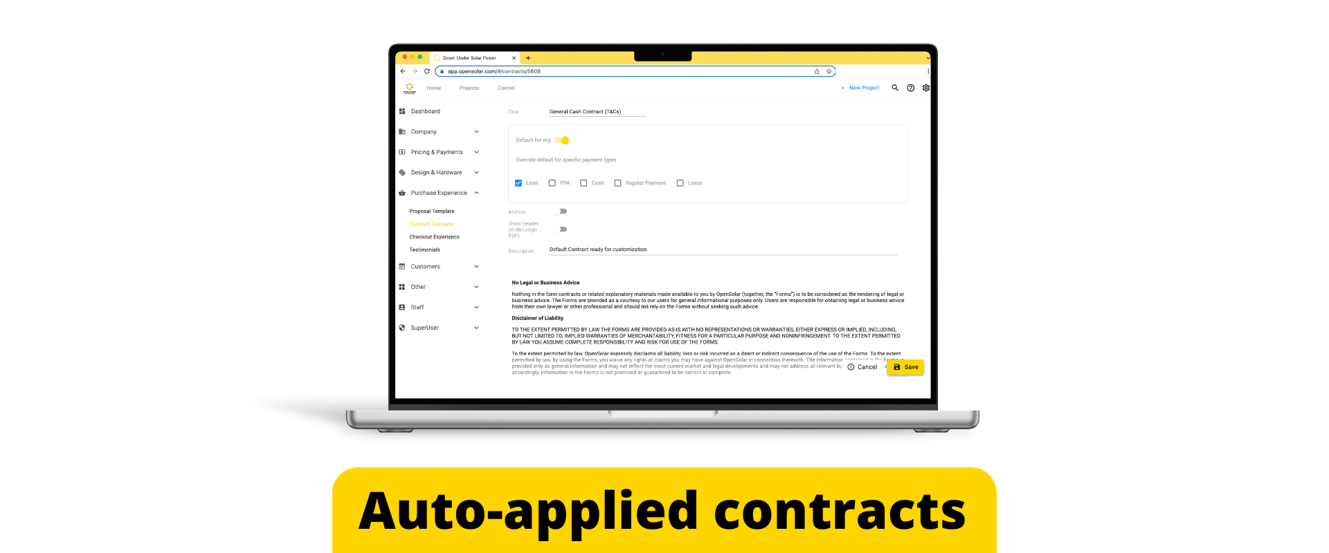 Auto-applied contracts