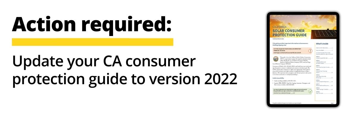 Action required: Update your CA consumer protection guide to version 2022